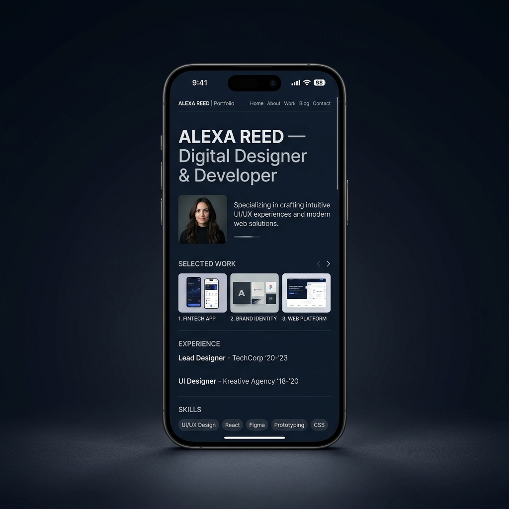 iPhone 15 Pro Mockup Displaying ProPortfolio